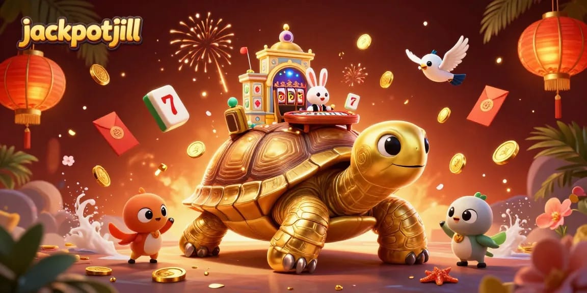 Experience the excitement at jackpotjill with vibrant 3D casino elements and characters.