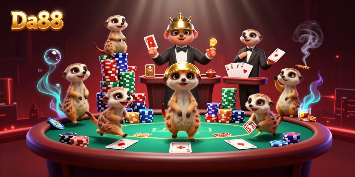 Experience thrilling games at Da88, where meerkats take charge in an animated casino adventure.