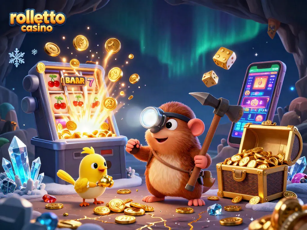 Experience the excitement of rolletto casino with a treasure hunter mole and golden jackpots exploding.