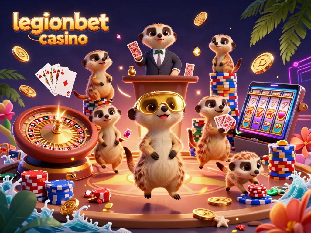 Experience thrilling gameplay at legionbet casino with engaging meerkat characters in a vibrant setting.