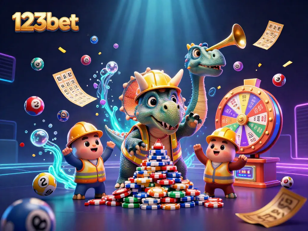 Experience exciting gameplay at 123bet with a vibrant, dynamic 3D casino scene.