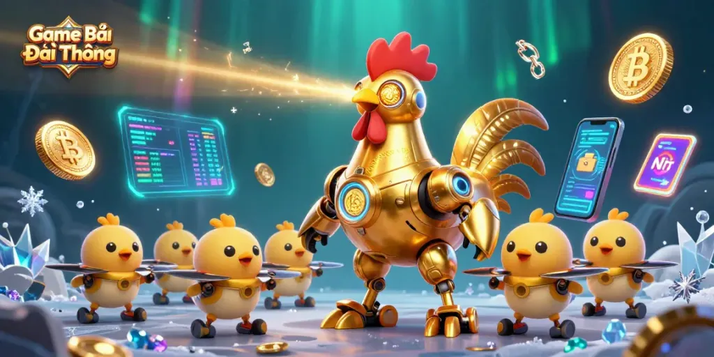 Engage with Game Bài Đổi Thưởng through a vibrant 3D illustration showcasing innovative gameplay dynamics.