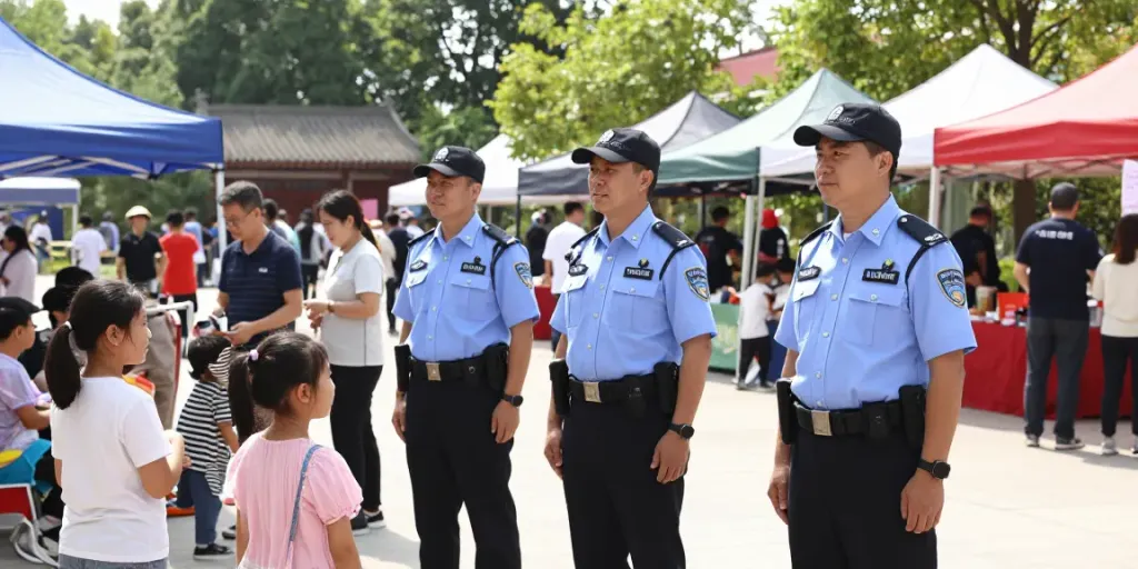 Trusted security solutions in action by licensed professionals at a community event.