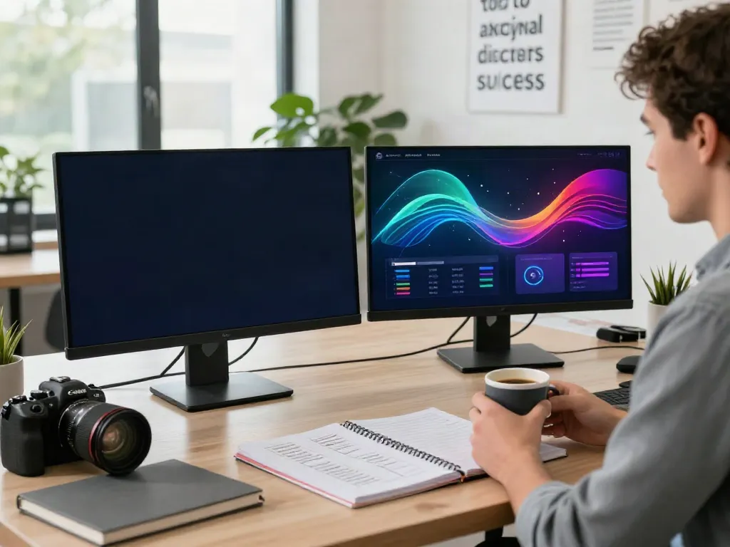 Digital marketer leveraging instant indexing strategies in a modern office environment.