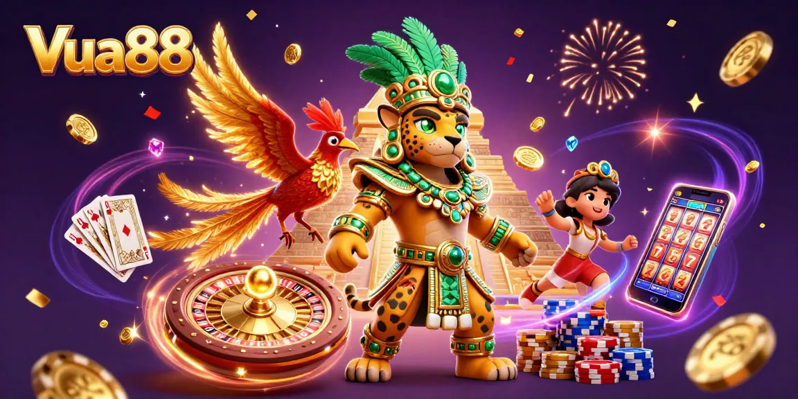 Spin the reels with Vua88's vibrant online casino experience, featuring exciting games and dynamic characters.