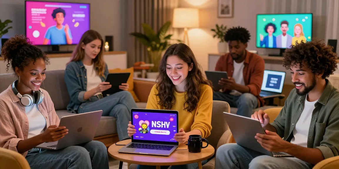 Engaging NSFW chat interactions in a cozy lounge setting, highlighting users' dynamic expressions and character designs.
