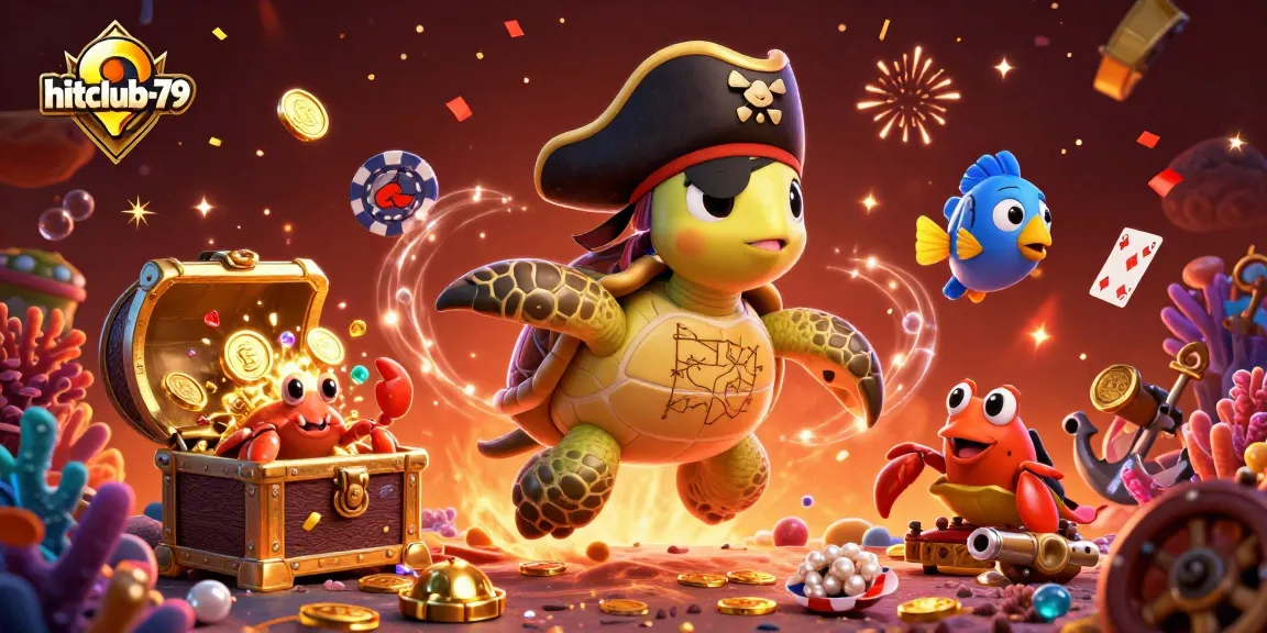 Join the excitement of gambling with hitclub-79 as vibrant casino characters celebrate over glittering treasures.